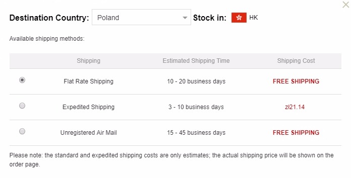 Wysyłka z Gearbest