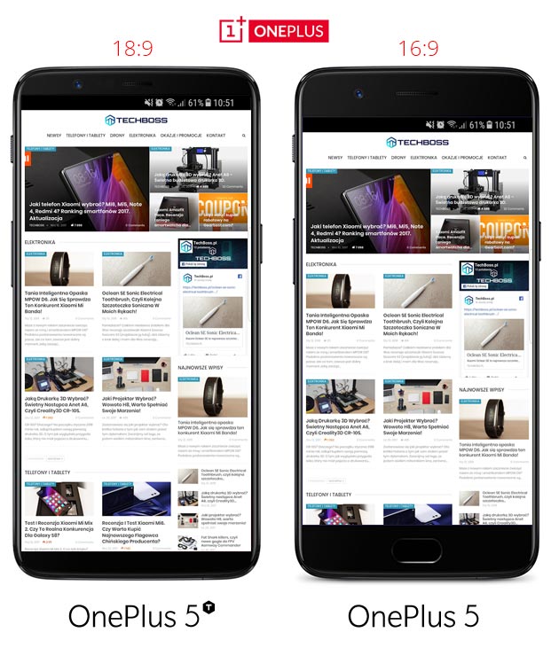 Oneplus 5t proporcje ekranu 18:9